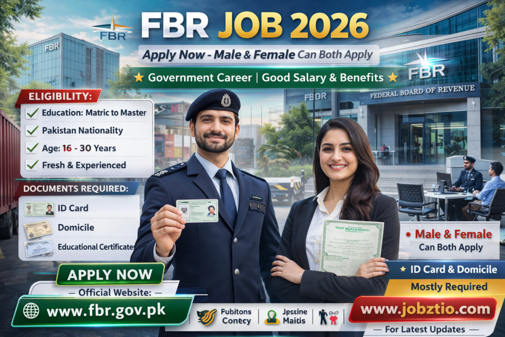 Latest FBR Job 2026 – Federal Board of Revenue Jobs Apply Online