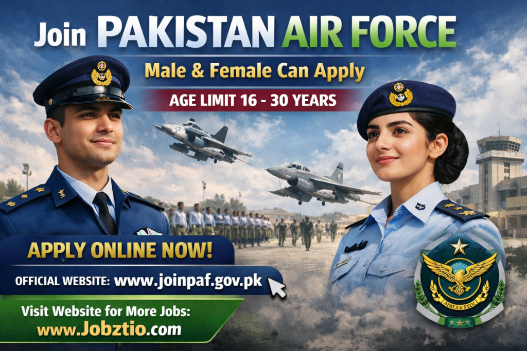 Join Pakistan Air Force Careers – Male & Female Matric Pass Jobs