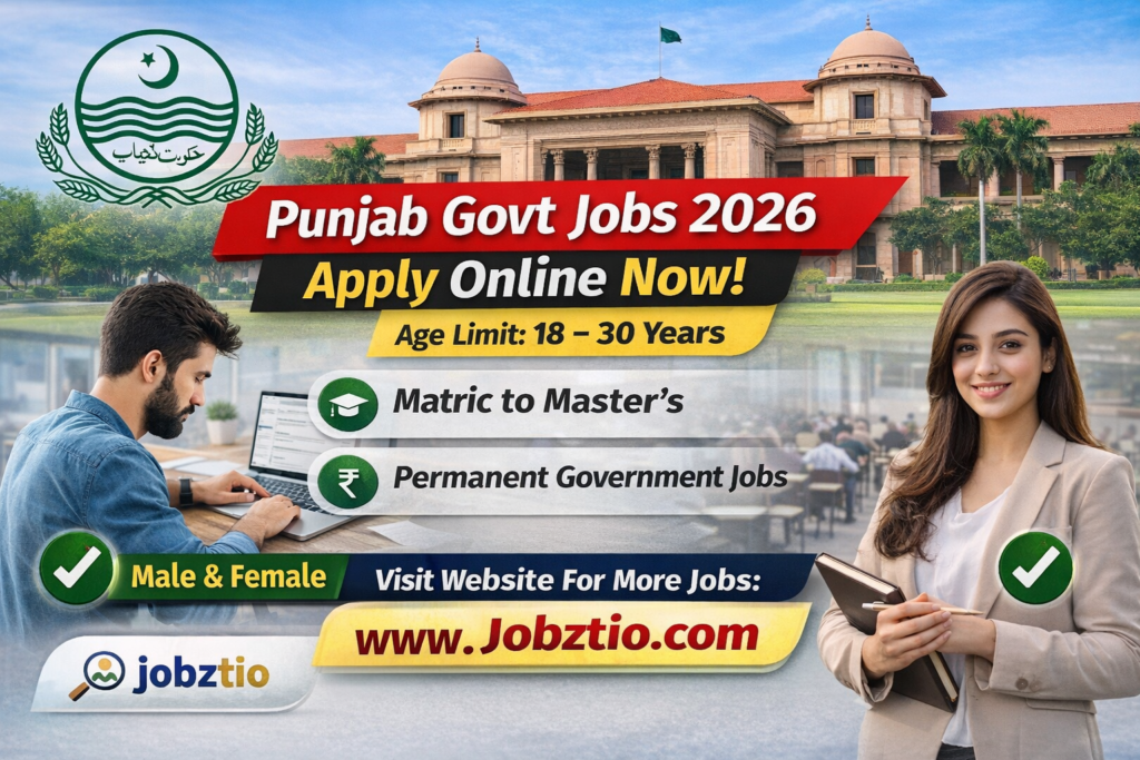 Punjab Govt Jobs 2026 – Latest Punjab Government Jobs