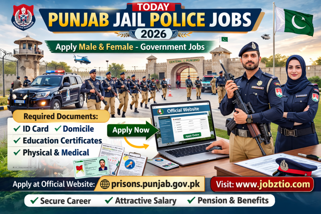 Punjab Jail Police Jobs – Male & Female Apply Online | Latest Vacancies